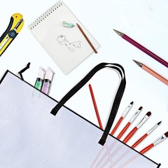 Spacious 19×25 Art Storage Case with Zipper & Shoulder Strap for Easy Carrying