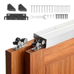 Bypass Sliding Door Hardware Kit, 4 ft Aluminum Alloy Dual-Track Bypass Door…
