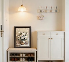 Black Gold Framed Vintage Still Life Floral Wall Art, White Rose Painting Pic…