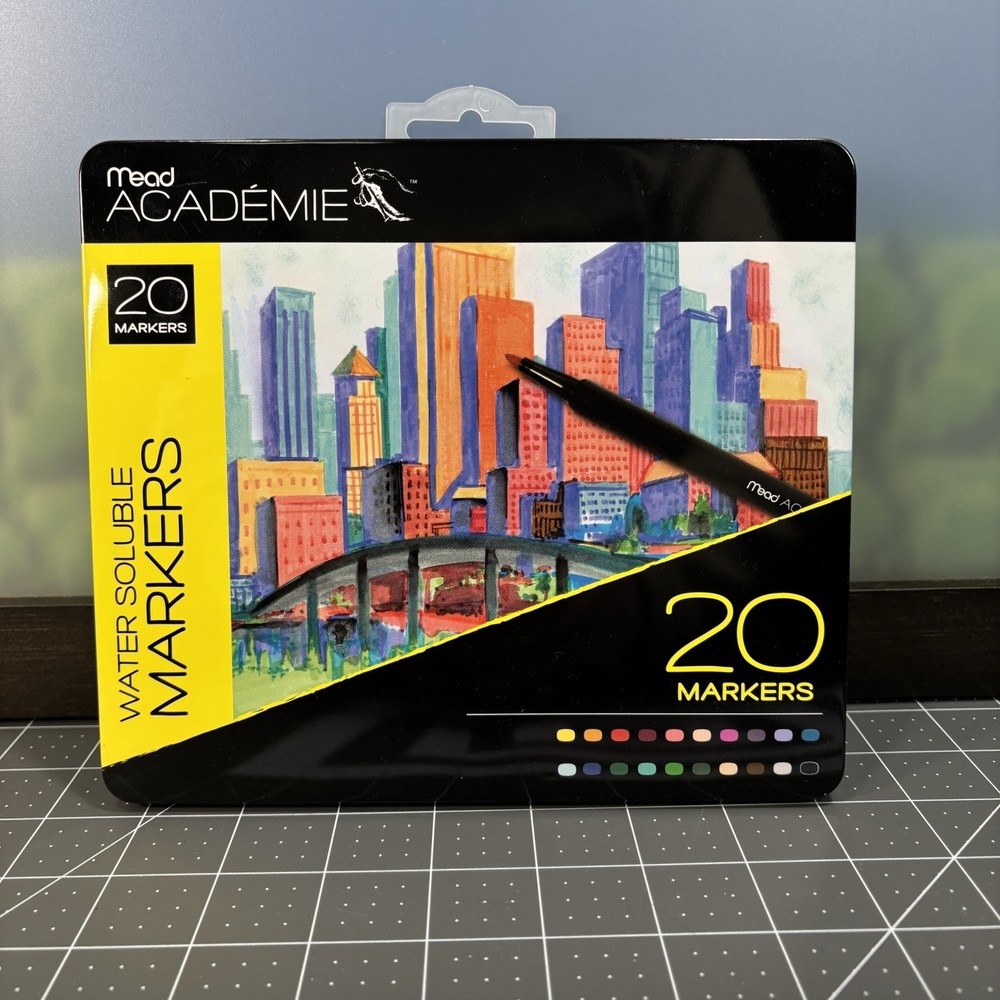 Mead Academie Water Soluble 20-Marker Set in Tin Fine Assorted Colors ACCO 2013