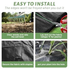 4FT x 100FT Weed Barrier Landscape Fabric,3.2oz Premium Heavy Duty Woven Cloth