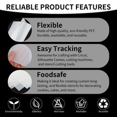20 PCS 7.5mil Blank Mylar Stencil Sheets 12×12 Inch Translucent PET Plastic