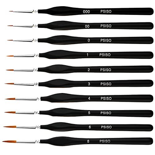 10 Pcs Miniature Paint Brush Kit Fine Point for Acrylic Painting Face Nail