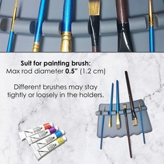2 PCS Silicone Paint Brush Holder Large Rest 6 Slots Watercolor Oil Acrylic