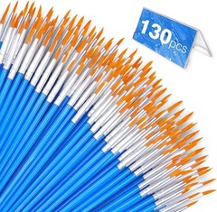 AROIC Small Paint Brushes Bulk,130pcs Nylon Hair Round Detail 130Fine, Blue
