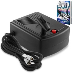 PointZero Mini Airbrush Air Compressor w/ Holder and 6 Ft. Hose – Portable Pump