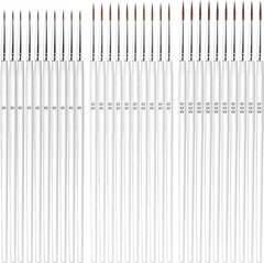 30Pcs Detail Paint Brushes, Fine Tip Paint Brush with 3 Sizes #0#00#000 Mini Tin