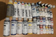 Golden Acrylic Paint Set Lot, Assorted Tubes & Bottles, Multicolor
