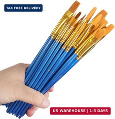 Acrylic Paint Brush Set 50pcs Nylon Hair Watercolor Oil Painting Artist Brushes