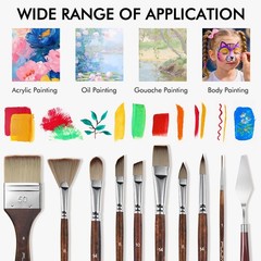25pcs Paint Brush Set, Fuumuui Acrylic Paint Brushes, Professional Artist Se…