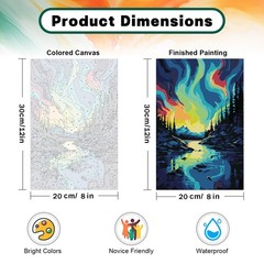 Framed Paint by Numbers Kit for Adults Beginner 8×12 Inch, Starry Night Adult
