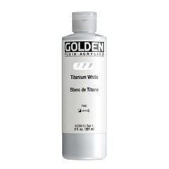 GOLDEN Fluid Acrylics, Titanium White, 8 8 Fl Oz (Pack of 1), White