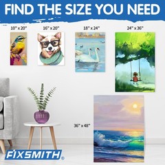 FIXSMITH Stretched White Blank Canvas – 16×20 Inch, 5 Pack,Primed Large