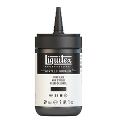 Professional Acrylic Gouache, 2-oz (59ml) Bottle, Ivory Black