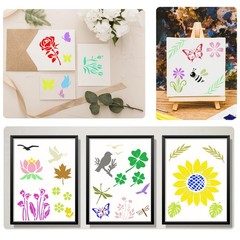 80 Pcs Small Nature Stencils for Painting on Rocks & Wood Slices, 3×3 Inch Re…