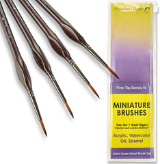 Rigger Brush Watercolor. Liner Brushes for Painting. Script Liner 4pc Size 1 Pre