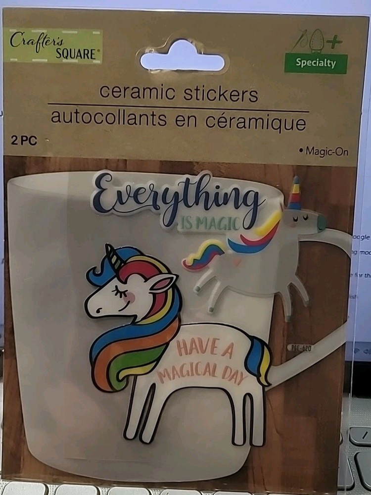 Unicorn Magical Day Crafter’s Square Water & Heat Resistant Stickers Free Ship