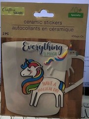 Unicorn Magical Day Crafter’s Square Water & Heat Resistant Stickers Free Ship