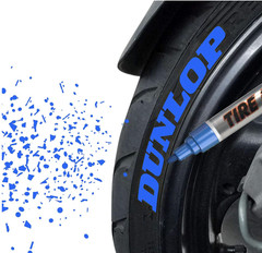 6-PACK BLUE Tire Lettering Paint Marker Pen,Waterproof Permanent Automotive