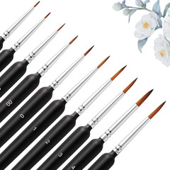 10/11Pcs Miniature Paint Brushes, Detail Tip Paint Brushes Set with Ergonomic Ha