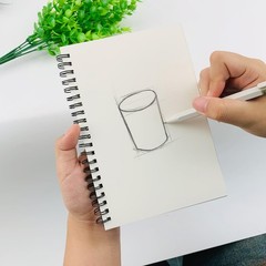 Blank Spiral Notebook Soft Cover 100 Pages Sketch Book Journal 7.5×5.1 Inch Blac