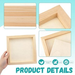 6 Pack 8 x 8 Inch Wood Panel Boards, Unfinished Wooden Canvas Panels Boards f…