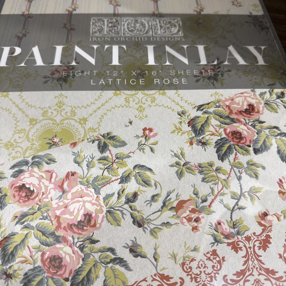 Iron Orchid Designs – IOD – Paint Inlays – Brand New -Latice Rose