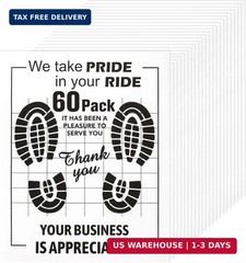 60 Pcs Paper Floor Mats for Cars, 16″x20″ Disposable Car Floor Mats with Kraft P