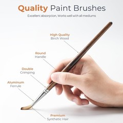 30pcs Paint Brush Set, Professional Paintbrushes with Paint Spatula and Cloth…