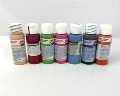 Delta Ceramcoat Acrylic Paint 7 Bottles 2 oz Each New & Used Beige Black Red ++