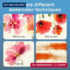 ARTISTRO 50 Color Watercolor Paint Set – Portable Paint Art Kit with Palette and