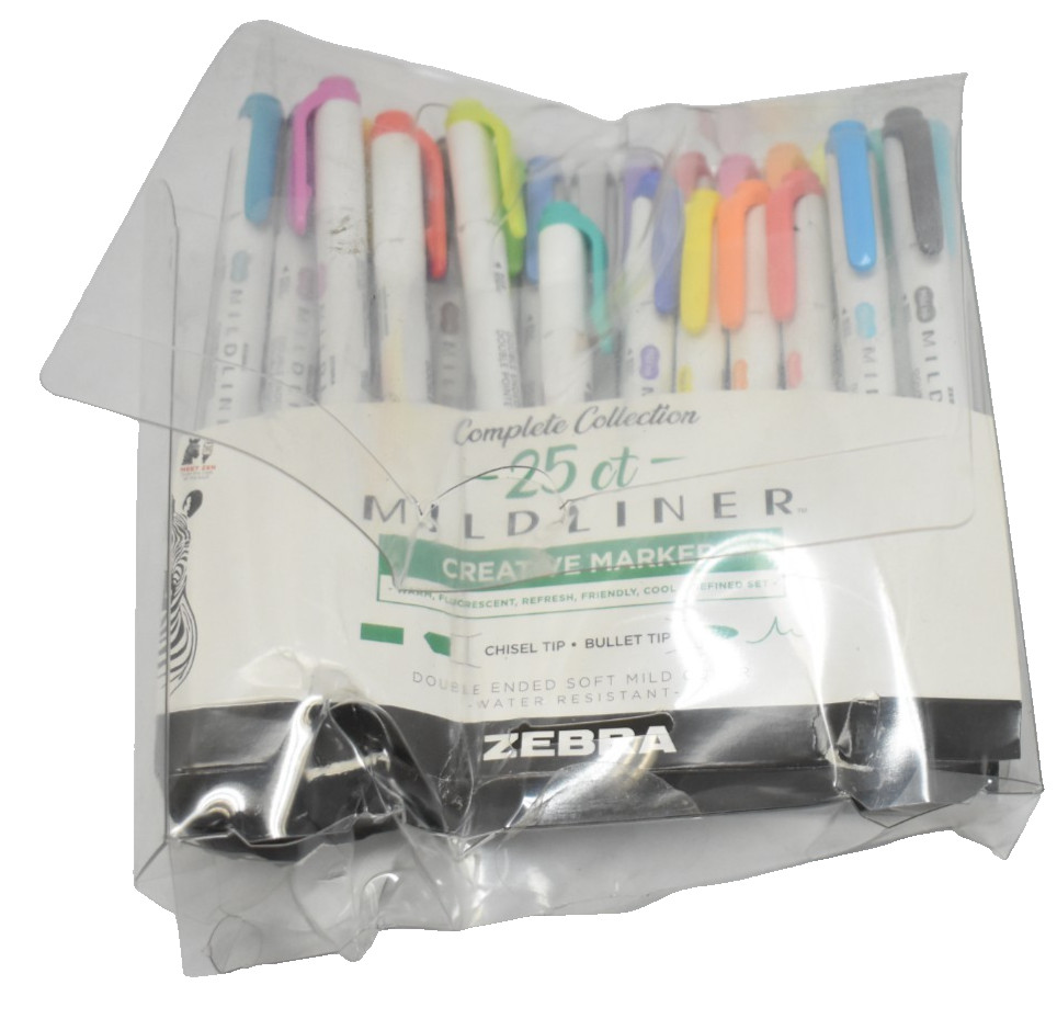Zebra Highlighters Mildliner Double Ended Markers 25 Colors Complete Collection