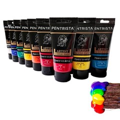 PENTRISTA Professional Acrylic Paint Sets-20 Colors(75ml/2.54oz)-Heavy Body A…
