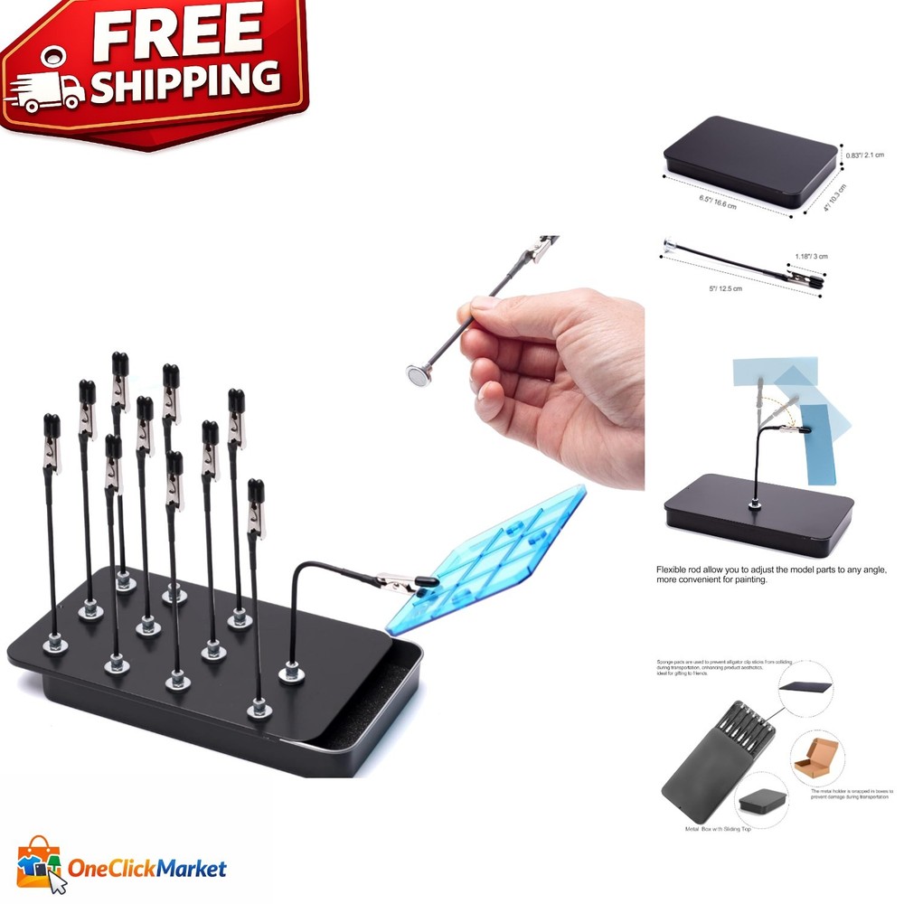 Durable Alligator Clip Sticks with Metal Organizer for Airbrush & Gundam Models