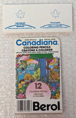 12 Berol Eagle Canadiana Colored Pencil Crayon Unsharpened in PVC Case 1970s Set