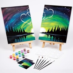 2 Pack Sip and Paint Kit, Pre Drawn Canvas for Painting for Adults, Starry Sk…