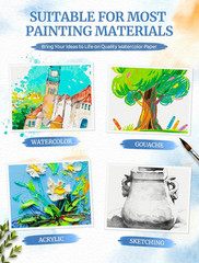 84 Sheets Watercolor Paper 5×7 Inch 110 LB 230 GSM Art Painting Pad Set