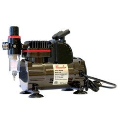 Paasche 1/5 HP Airbrush Compressor w/H Single Action Airbrush Set w/Three Heads