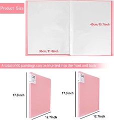 Diamond Painting Storage Book A3 30 Pages Organizer Portfolio Pink
