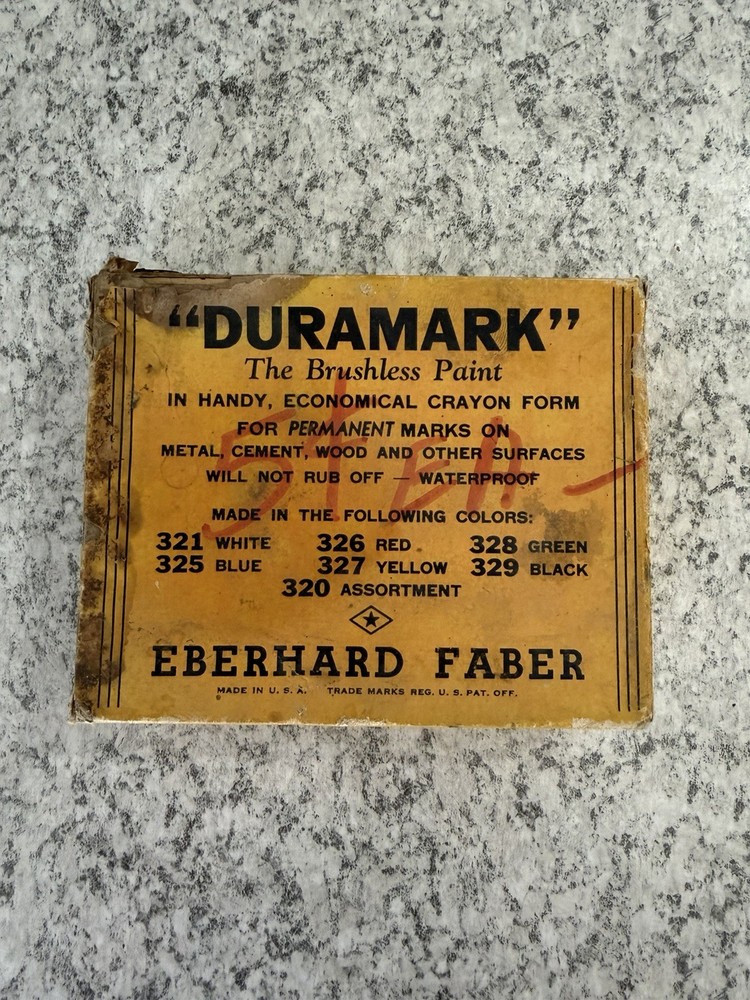 Duramark The Brushless Paint Eberhard Faber 328 Green Paint Crayons w/Box USA