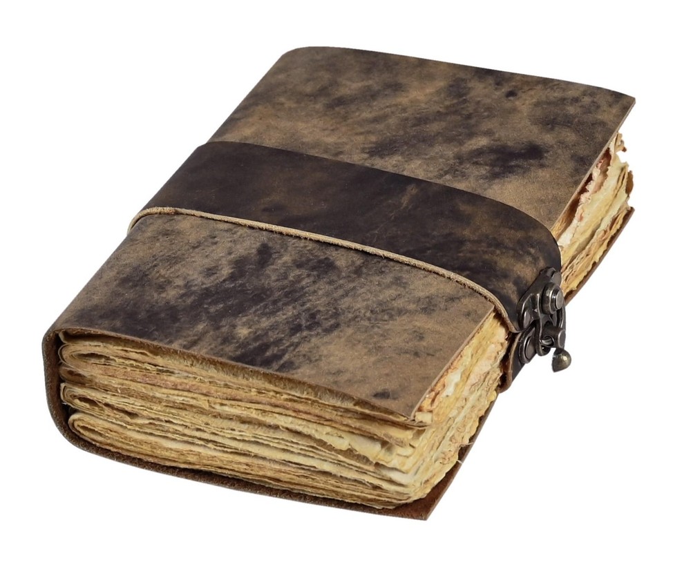 Leather Bound Vintage Journal for & Men – Book of Shadows – Lock Closure – 20…