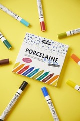Set of 9 Porcelain Paint Markers – Assorted Fine Tip Colors