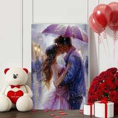 Framed Kissing Paint by Numbers for Adults Beginner DIY Acrylic Canvas 16×20