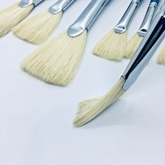 XDT#686 Fan Artist Paint Brush Art Brushes Hog Bristle Oil Acrylic Watercolor