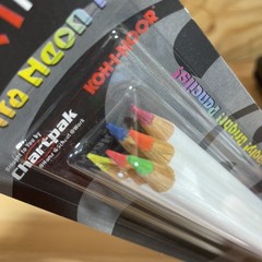 CHARTPAK Astra Neon FX Erasable Colored Pencils 6 Pack FA3415.6BC – New