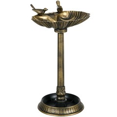 Antique Bronze Birdbath 32″ with Planter Pedestal & Bird Statues Garden Decor