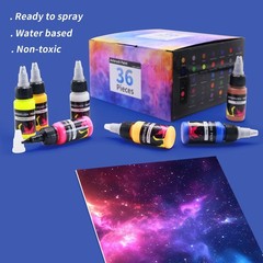 33 Vibrant Colors Airbrush Paint Set 36 Bottles of Acrylic Paint for Models C…