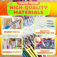 120 Pcs Glitter Gel Pen Refills for Adult Coloring – Colored Gel Pens Refills