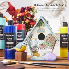 Shuttle Art Acrylic Paint, 15 Pack Acrylic Paint Large Bottle Set, 14+1 Colors