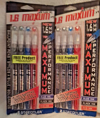 Staedtler Maximum Performance 1.6MM Maxum Lot of 2 Packs, 4 Pens Ea Vntg Dif Ink
